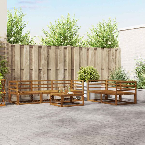 vidaXL K&uuml;lt&eacute;ri kanap&eacute; szett 6 pcs Term&eacute;szetes T&ouml;m&ouml;r Ak&aacute;cfa