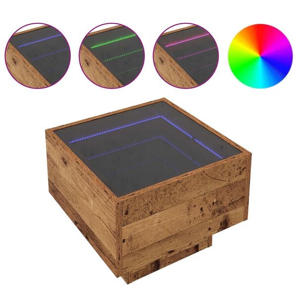 vidaXL Doh&aacute;nyz&oacute;asztal R&eacute;gi fa 40 x 40 x 30 cm Faanyag