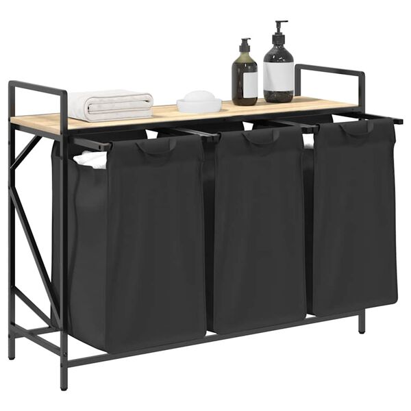 vidaXL sonoma t&ouml;lgy mosodai kos&aacute;r 3 rekeszes polccal