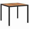 vidaXL Kerti Asztal Fekete 90 x 90 x 75 cm polirattan