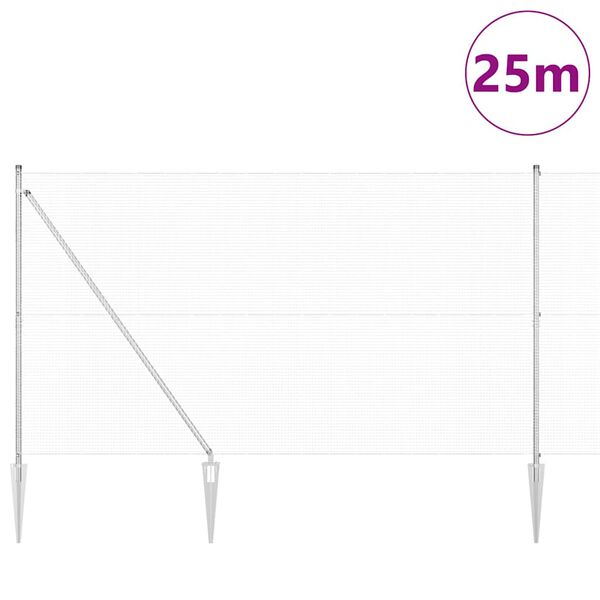 vidaXL Ker&iacute;t&eacute;soszlop Ez&uuml;st 25 x 1,5 m (16 x 16 mm h&aacute;l&oacute;) Ac&eacute;l