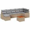 vidaXL Kerti Kanap&eacute; Szett 8 db Beige &eacute;s Vil&aacute;gossz&uuml;rke polirattan