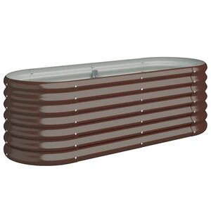 vidaXL barna horganyzott ac&eacute;l kerti magas&aacute;gy&aacute;s 114x40x36 cm