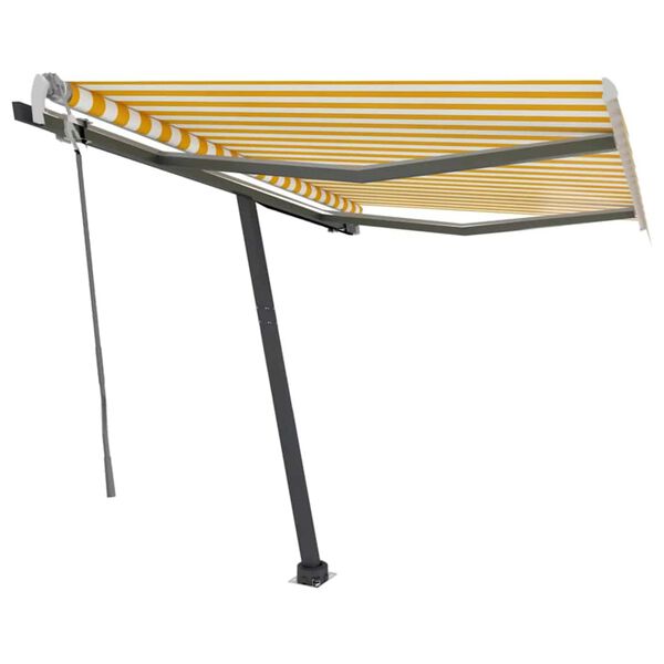 vidaXL s&aacute;rga &eacute;s feh&eacute;r k&eacute;zzel kih&uacute;zhat&oacute; LED-es napellenző 300 x 250 cm