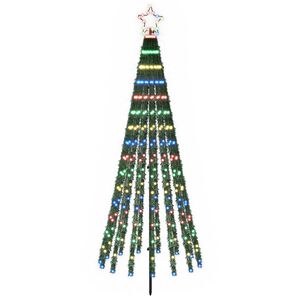vidaXL LED Kar&aacute;csonyi Fenyő 180 cm 255 LED T&ouml;bbsz&iacute;nű Ac&eacute;l Fekete