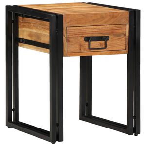 vidaXL V&eacute;gasztal fi&oacute;kkal Barna &eacute;s fekete 40 x 40 x 50 cm T&ouml;m&ouml;r Ak&aacute;cfa