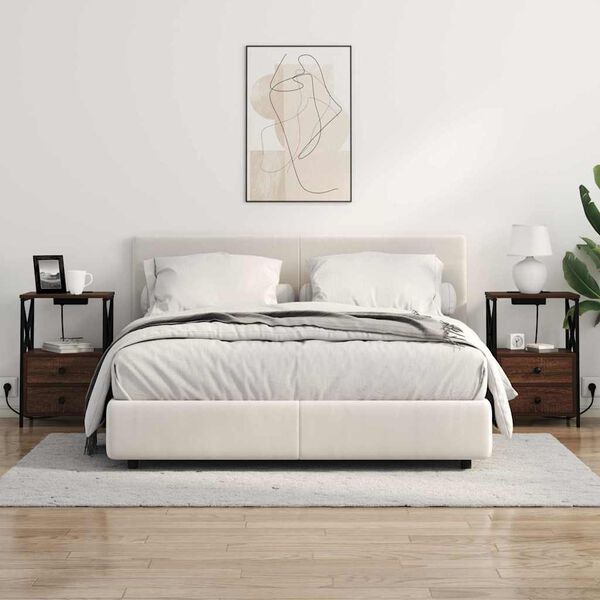 vidaXL &Eacute;jjeliszekr&eacute;ny 2 pcs Barna T&ouml;lgy 40 x 31 x 60 cm Faanyag