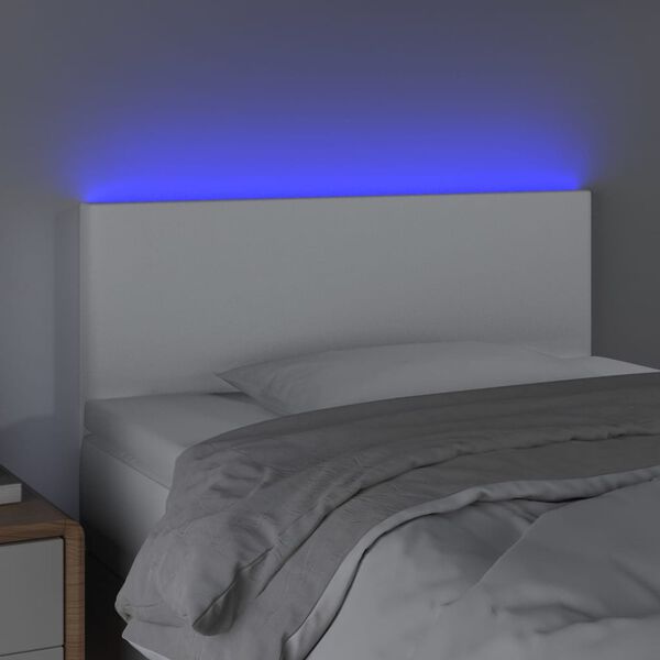 vidaXL feh&eacute;r műbőr LED-es fejt&aacute;mla 80 x 5 x 78/88 cm