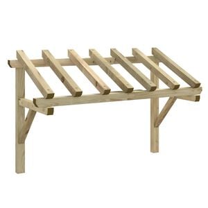 vidaXL t&ouml;m&ouml;r fenyőfa ajt&oacute; előtető 200 x 100 x 100 cm