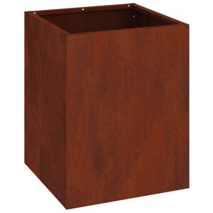 vidaXL Kerti cser&eacute;p Rozsd&aacute;s 32 x 32 x 40 cm Időj&aacute;r&aacute;s&aacute;ll&oacute; ac&eacute;l