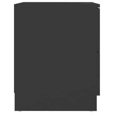 vidaXL 2 db fekete forgácslap éjjeliszekrény 40 x 40 x 50 cm