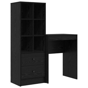 vidaXL Asztal Fekete t&ouml;lgy 105,5 x 34 x 127 cm 2 db