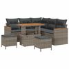 vidaXL Kerti Kanap&eacute; Szett 8 pcs Sz&uuml;rke polirattan