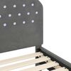 vidaXL Gyerekágy kerettel fejtámlával Sötétszürke 80 x 200 cm Bársony