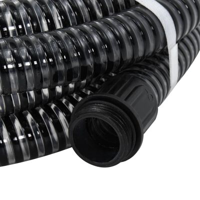 vidaXL fekete PVC szívótömlő sárgaréz csatlakozókkal 1,1" 25 m