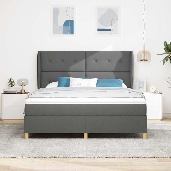 vidaXL Boxspring &aacute;gy matraccal S&ouml;t&eacute;tsz&uuml;rke 90x190 cm Sz&ouml;vet sz&ouml;vet