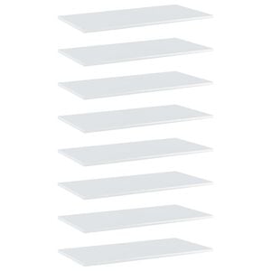 vidaXL 8 db magasf&eacute;nyű feh&eacute;r forg&aacute;cslap k&ouml;nyvespolc lap 80x40x1,5 cm