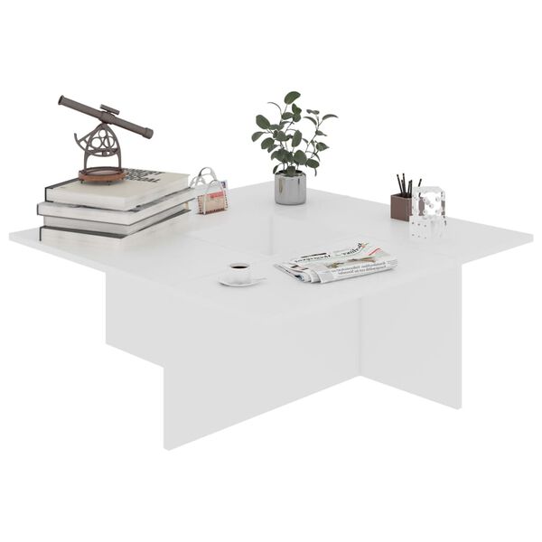 vidaXL feh&eacute;r szerelt fa doh&aacute;nyz&oacute;asztal 79,5 x 79,5 x 30 cm