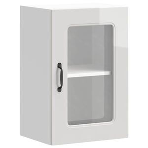 vidaXL Konyhai fali szekr&eacute;ny &uuml;vegajt&oacute;val Kalmar magasf&eacute;nyű feh&eacute;r sz&iacute;nű