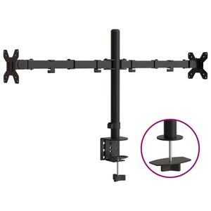 vidaXL dupla fekete ac&eacute;l monitor&aacute;llv&aacute;ny VESA 75/100 mm