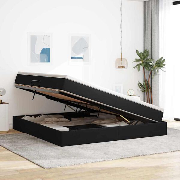 vidaXL &Aacute;gy t&aacute;rol&oacute;val &eacute;s matraccal Fekete 200 x 200 cm B&aacute;rsony