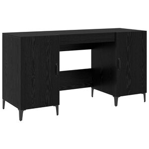 vidaXL Asztal Fekete t&ouml;lgy Szerelt Fa 140 x 50 x 75 cm