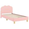 vidaXL Gyerek&aacute;gy kerettel fejt&aacute;ml&aacute;val R&oacute;zsasz&iacute;n 80 x 160 cm Boucl&eacute;
