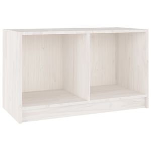 vidaXL feh&eacute;r t&ouml;m&ouml;r fenyőfa TV-szekr&eacute;ny 70 x 33 x 42 cm