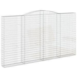 vidaXL &iacute;ves horganyzott vas gabion kos&aacute;r 400x30x220/240 cm