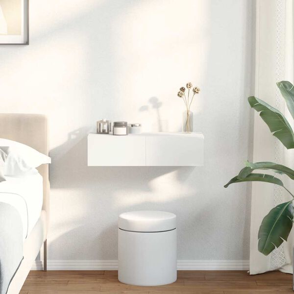 vidaXL Falipolc fi&oacute;kokkal feh&eacute;r 60x26,5x15 cm műszaki fa