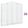 vidaXL 6 db &iacute;ves horganyzott vas gabion kos&aacute;r 200x30x180/200 cm