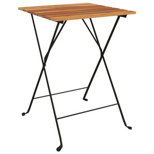 vidaXL t&ouml;m&ouml;r t&iacute;kfa &eacute;s ac&eacute;l &ouml;sszecsukhat&oacute; bisztr&oacute;asztal 55 x 54 x 71 cm