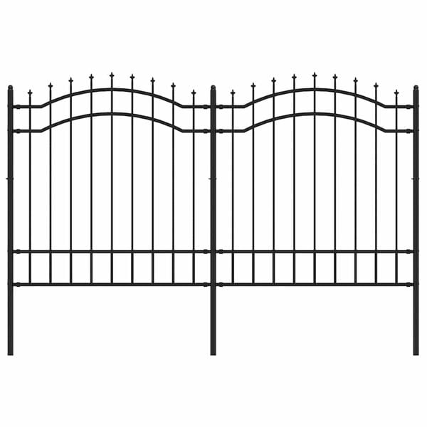 vidaXL fekete ac&eacute;l kerti ker&iacute;t&eacute;s Woerden l&aacute;ndzs&aacute;s tetejű 240 x 125 cm