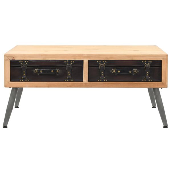 vidaXL tömör fenyő dohányzóasztal 115 x 55 x 50 cm