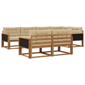 vidaXL K&uuml;lt&eacute;ri kanap&eacute; szett p&aacute;rn&aacute;val 7 pcs Term&eacute;szetes &eacute;s b&eacute;zs