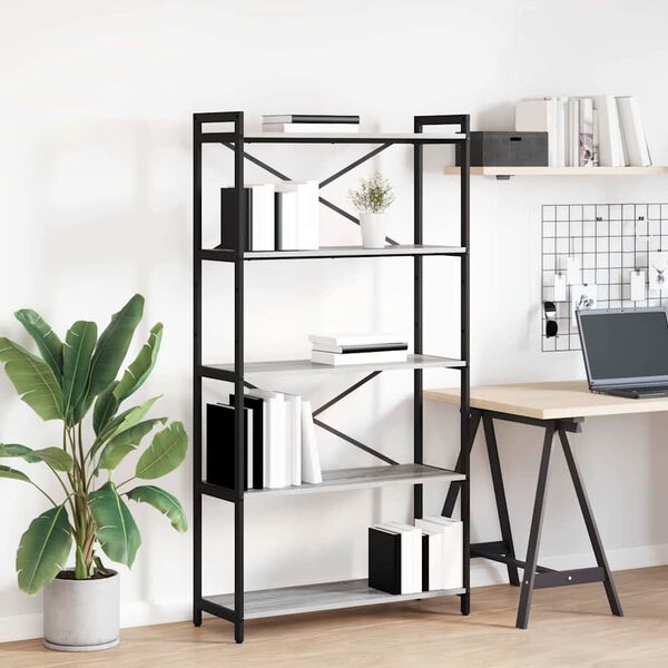 vidaXL K&ouml;nyvespolc Sz&uuml;rke sonoma 80 x 30 x 155 cm Faanyag