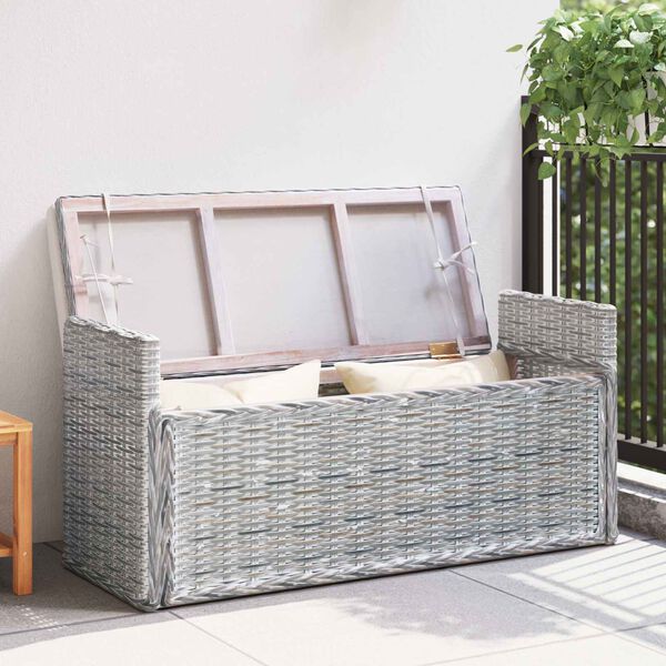 vidaXL T&aacute;rol&oacute;pad p&aacute;rn&aacute;val Feh&eacute;r Mos&aacute;s 110 x 40 x 50 cm Rattan