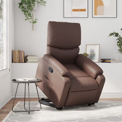 vidaXL barna műbőr felállást segítő dönthető fotel
