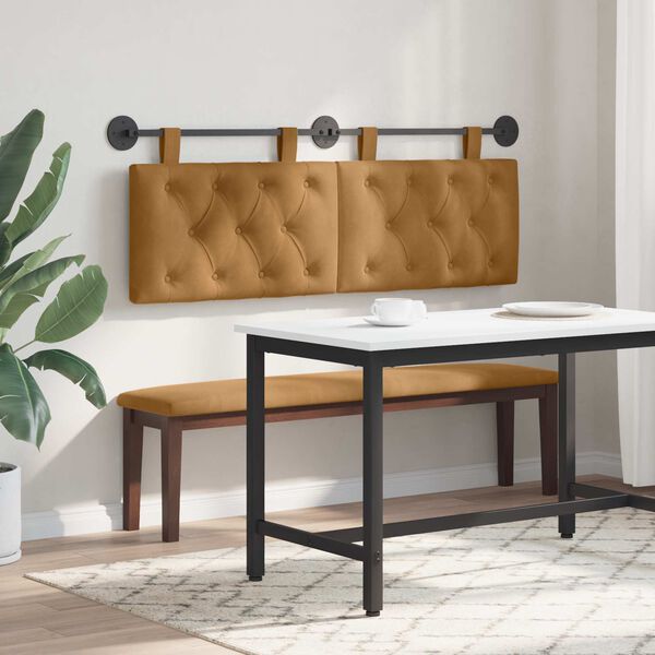 vidaXL Fali Fejt&aacute;mla Falra szerelhető Barna 150 x 55 x 7 cm B&aacute;rsony