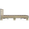 vidaXL sonoma tölgyszínű szerelt fa és fém ágykeret 135 x 190 cm