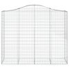 vidaXL 4 db íves horganyzott vas gabion kosár 200x50x160/180 cm