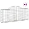 vidaXL 4 db &iacute;ves horganyzott vas gabion kos&aacute;r 200x30x80/100 cm