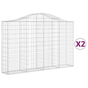vidaXL 2 db &iacute;ves horganyzott vas gabion kos&aacute;r 200x30x120/140 cm