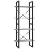 vidaXL 4 szintes sz&uuml;rke sonoma szerelt fa k&ouml;nyvszekr&eacute;ny 60x30x140 cm