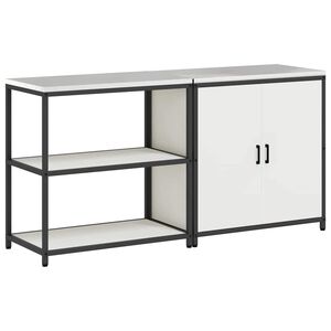 vidaXL Konyhai T&aacute;rol&oacute; K&eacute;szlet 2 pcs Feh&eacute;r Hidegen hengerelt ac&eacute;l