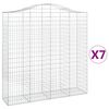 vidaXL 7 db &iacute;ves horganyzott vas gabion kos&aacute;r 200x50x200/220 cm