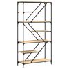 vidaXL sonoma t&ouml;lgy sz&iacute;nű szerelt fa &eacute;s ac&eacute;l k&ouml;nyvespolc 91x36x176 cm