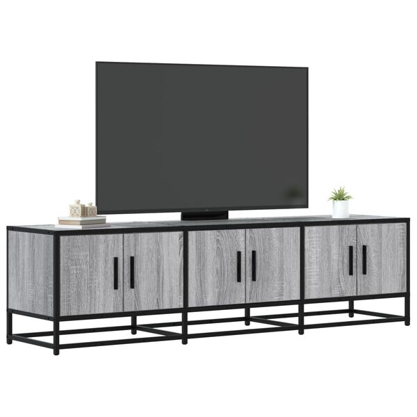 vidaXL szürke sonoma színű szerelt fa és fém TV-szekrény 150x35x41 cm