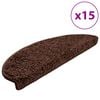 vidaXL 15 db barna, f&eacute;lk&ouml;r alak&uacute;, nagy l&eacute;pcsőszőnyeg 65 x 21 x 4 cm