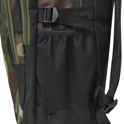 vidaXL 40 literes iskolai hátizsák fekete és terepszínű